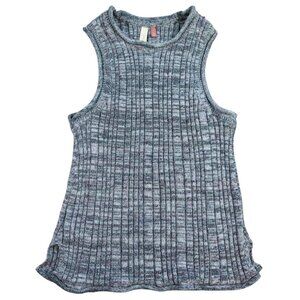 Pilcro Ribbed Knit Sleeveless Top Gray Marled Anthropologie Size S.